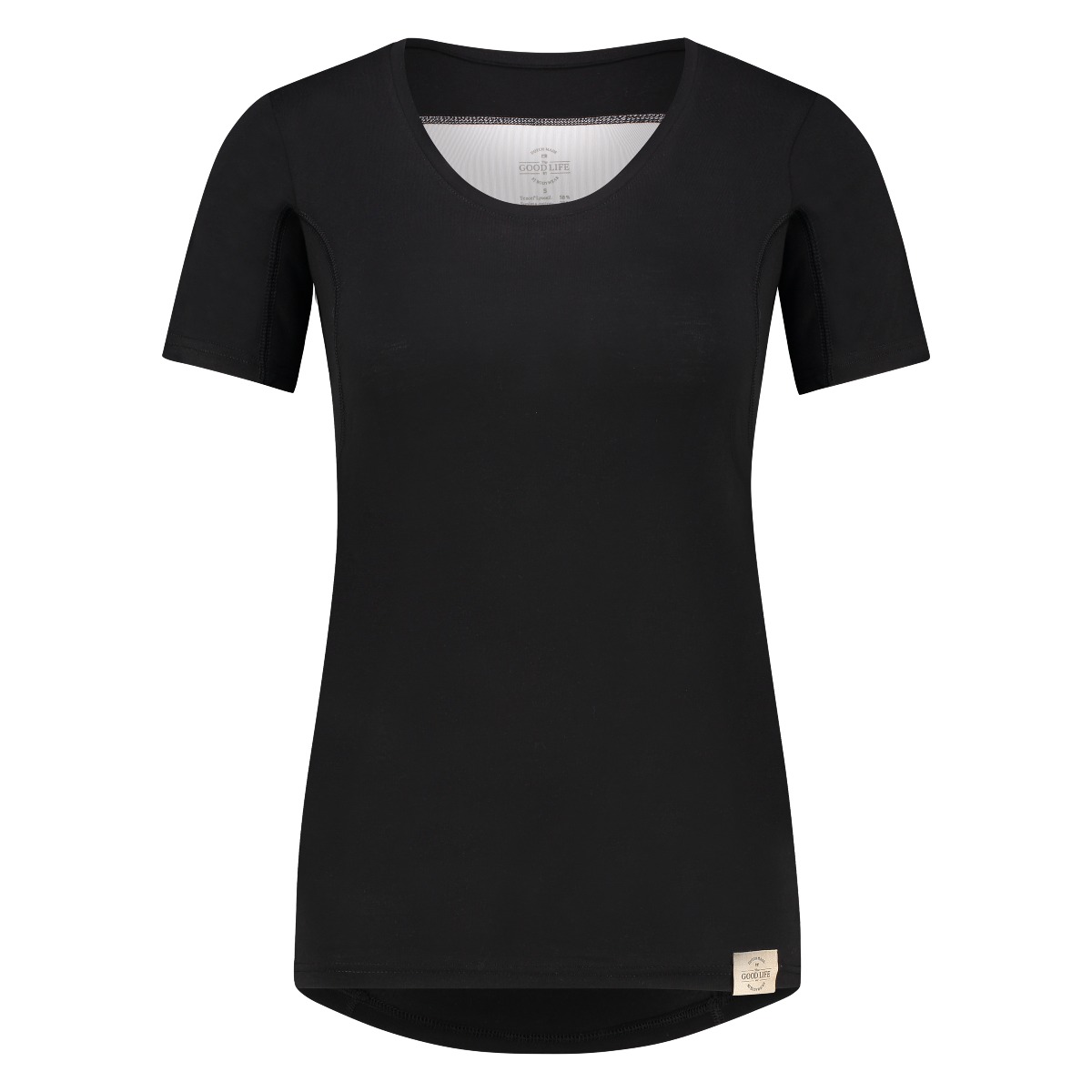 RJ Sweatproof Dames Ronde Hals T-shirt Extra Rug Zwart M
